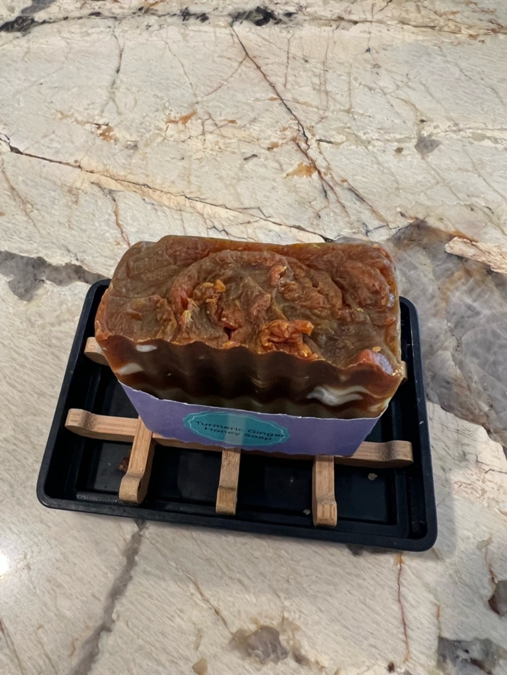 Turmeric Ginger Honey Soap - Natural Exfoliating Bar (Brown) - Picture 3 of 8